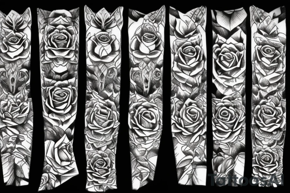 Tiger rose tattoo idea