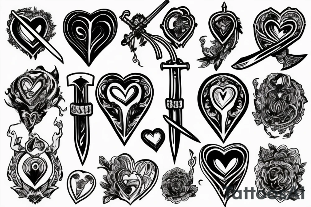 Heart, sword, love, girlfriend tattoo idea