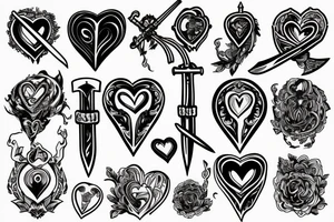 Heart, sword, love, girlfriend tattoo idea
