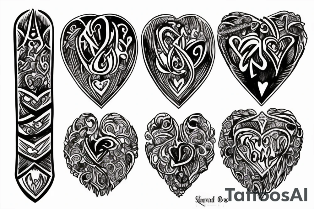 Heart, sword, love, girlfriend tattoo idea