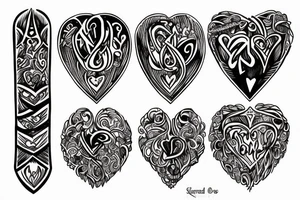 Heart, sword, love, girlfriend tattoo idea