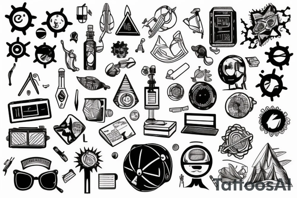 Travel, science, fineline, Design, computers, sport, sun, chill, life, happy, tattoo idea