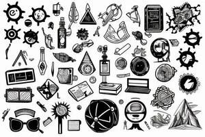 Travel, science, fineline, Design, computers, sport, sun, chill, life, happy, tattoo idea