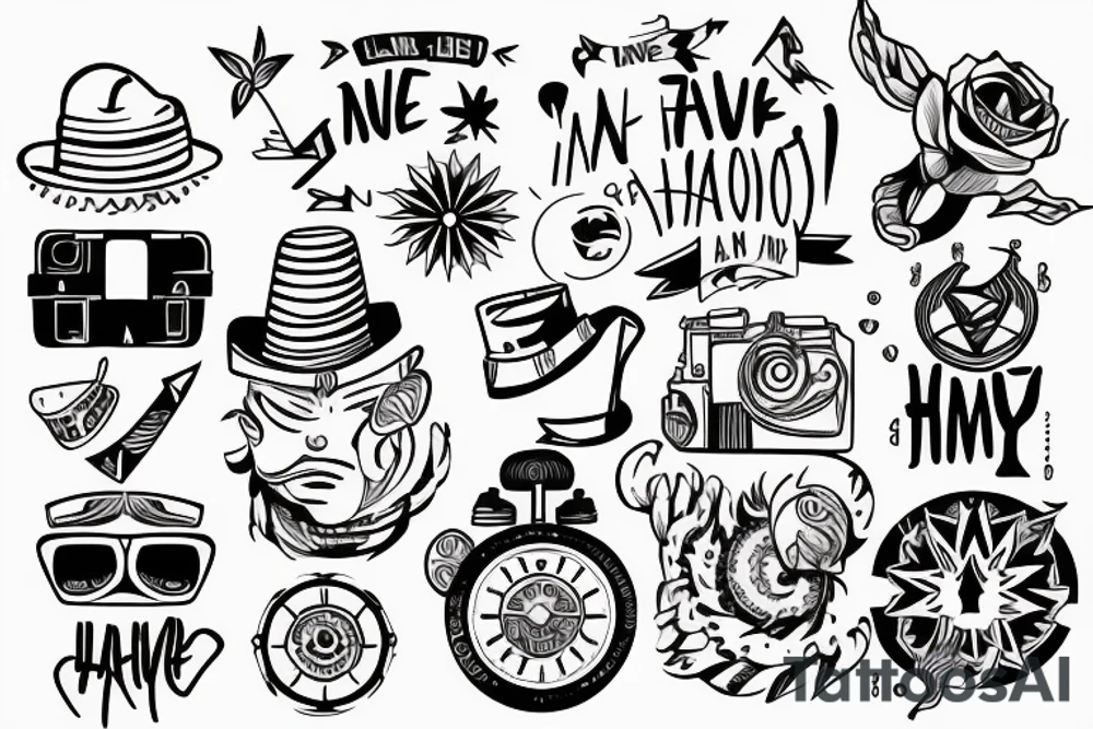 A fineline tattoo for a men on the arm. Something with traveling, sun, Being happy, tattoo idea