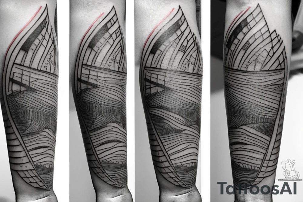 A fineline tattoo for a men on the arm. Something with traveling, sun, Being happy, tattoo idea