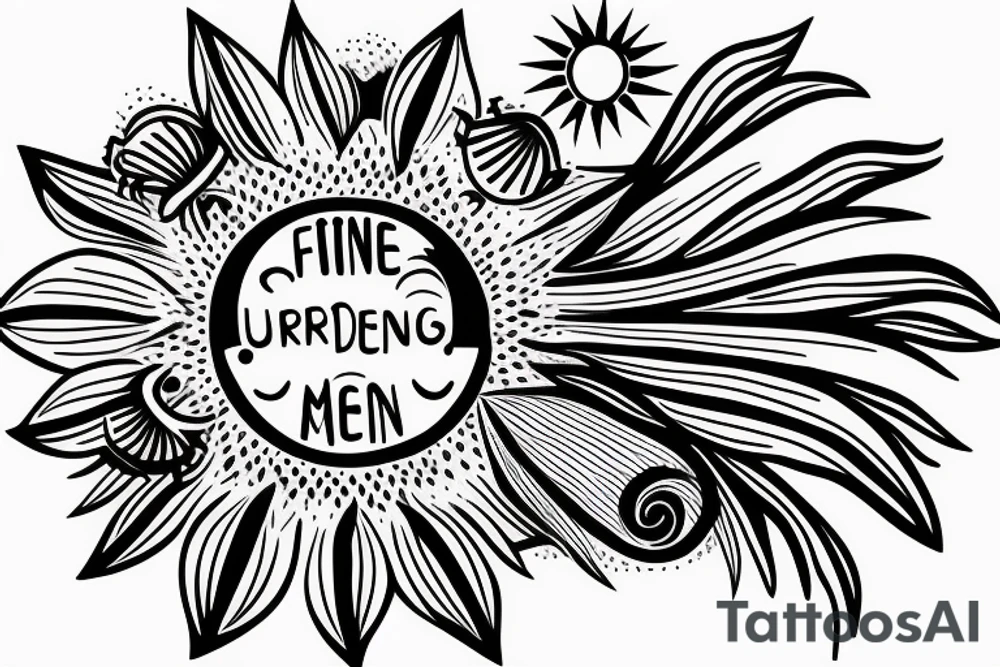 A fineline small tattoo for men on the underarm. Something with traveling, sun, Being happy, tattoo idea