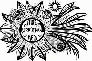 A fineline small tattoo for men on the underarm. Something with traveling, sun, Being happy, tattoo idea