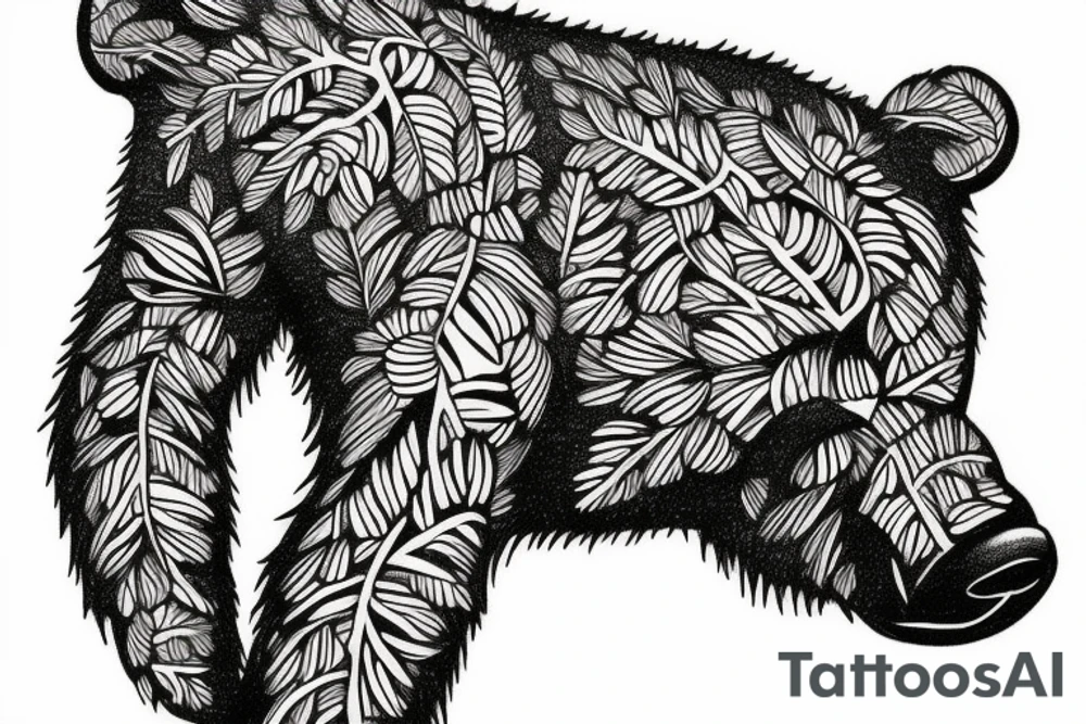 Bear palm tattoo idea