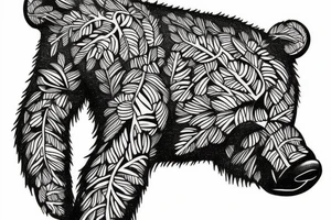 Bear palm tattoo idea