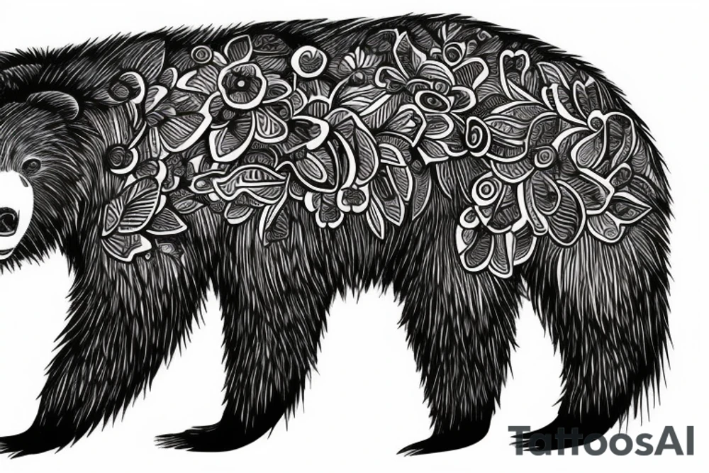 Bear palm tattoo idea