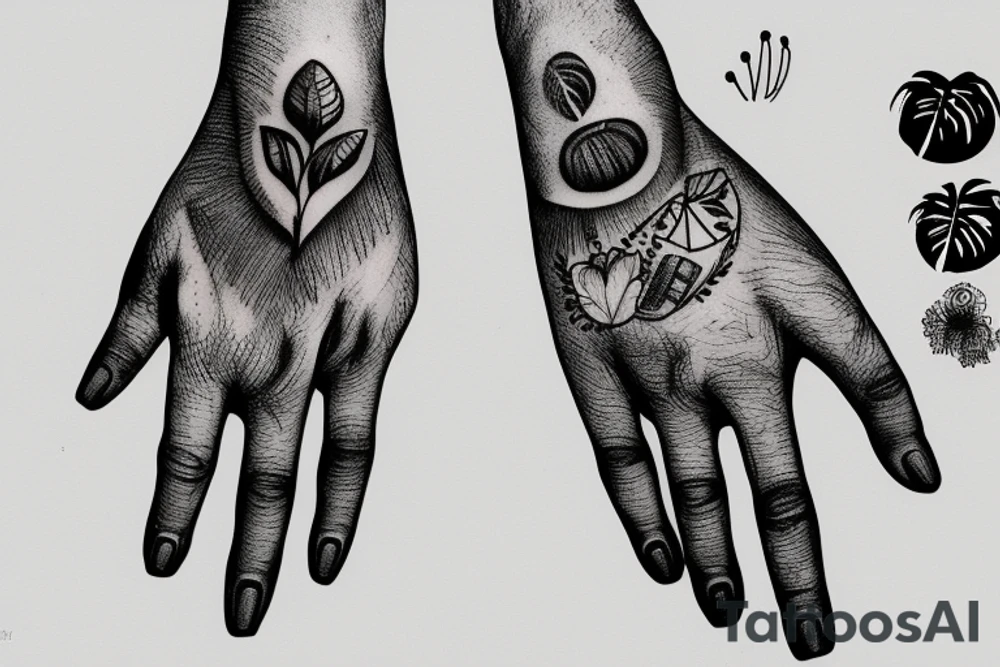 Bear palm hand tattoo idea