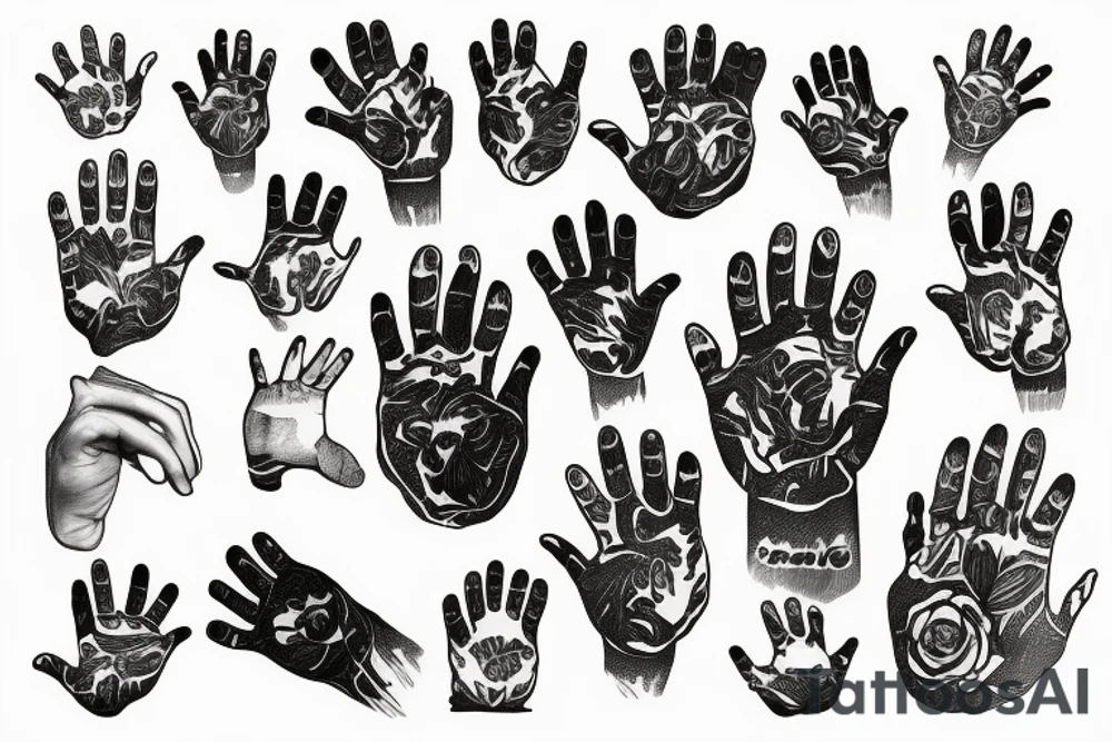 Bear palm hand tattoo idea