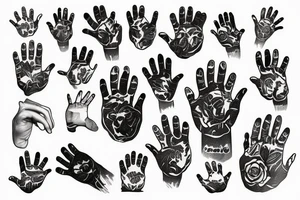Bear palm hand tattoo idea