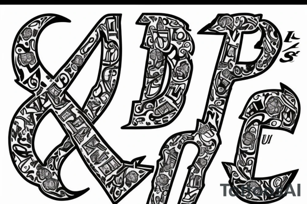 letter J and letter V tattoo idea
