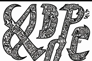 letter J and letter V tattoo idea