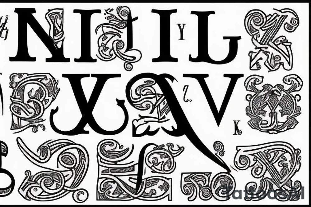 JV monogram tattoo idea