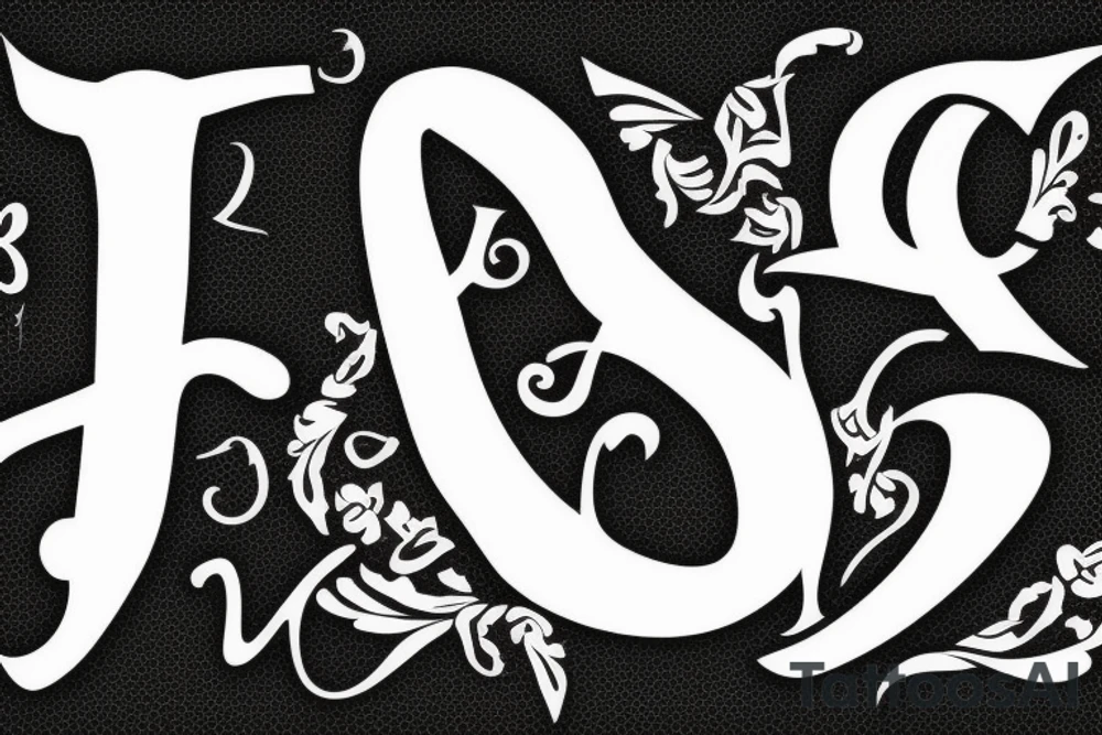 a monogram of the letters J and V tattoo idea