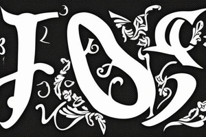 a monogram of the letters J and V tattoo idea