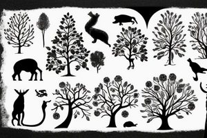 Evolution tree with animals and science tattoo idea