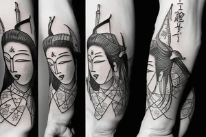 Samurai with Cherry blossums tattoo idea