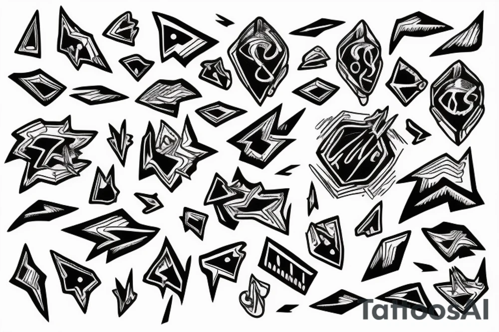 Lightning striking through the sky tattoo idea