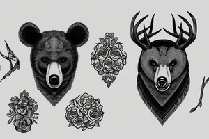 Bear eating a deer tattoo idea
