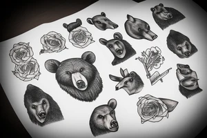 Bear eating a deer tattoo idea