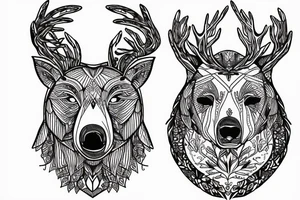 Bear eating a deer tattoo idea