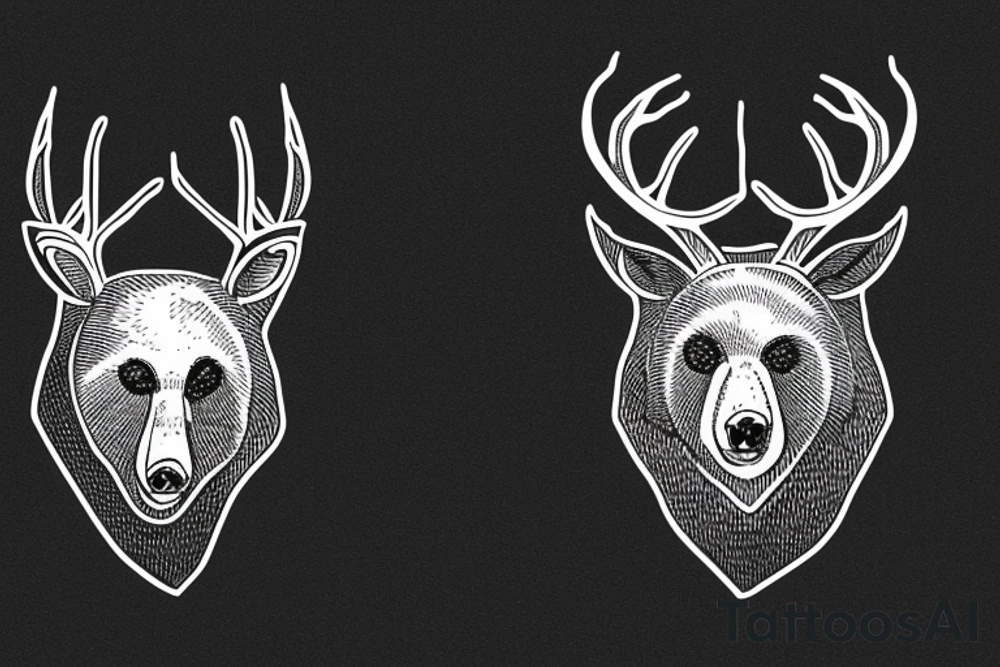 Bear eating a deer tattoo idea