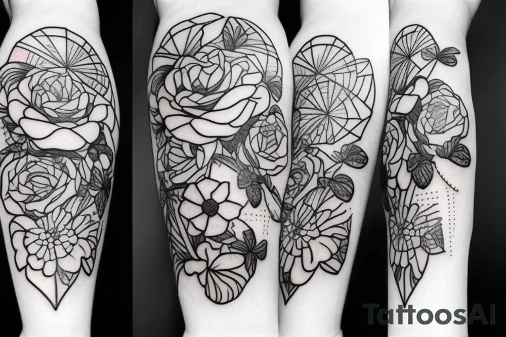 Aesthetic sexy girl with flowers tattoo idea