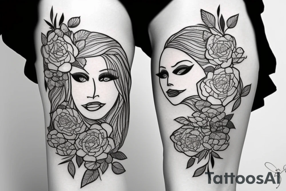 Aesthetic sexy girl with flowers tattoo idea