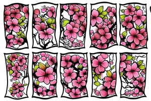 Beautiful girl and cherry blossoms tattoo idea