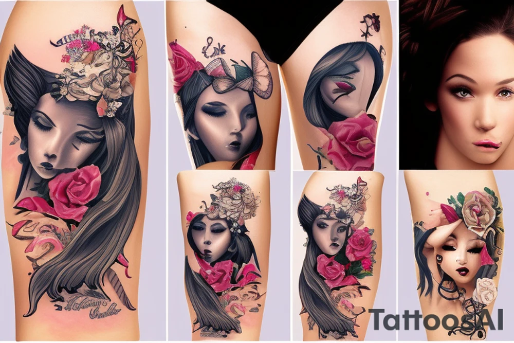 Beautiful girl in Los Angeles tattoo idea