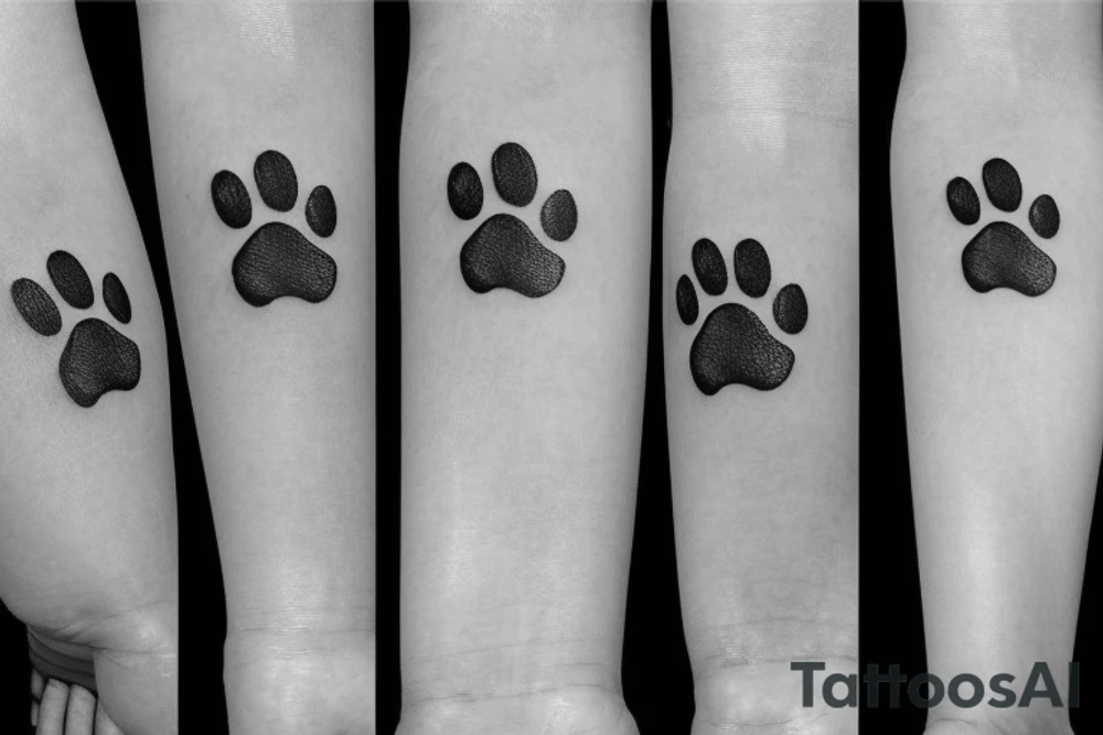 Dog paw integrated witty lucky charm leaf tattoo idea