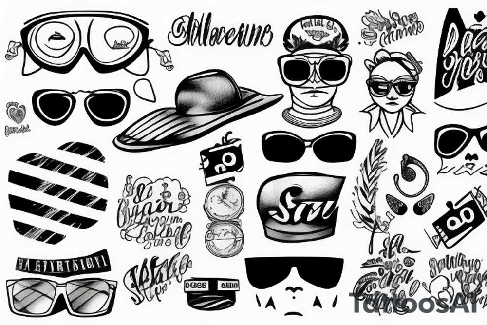 Sunglasses with an hashtag tattoo idea