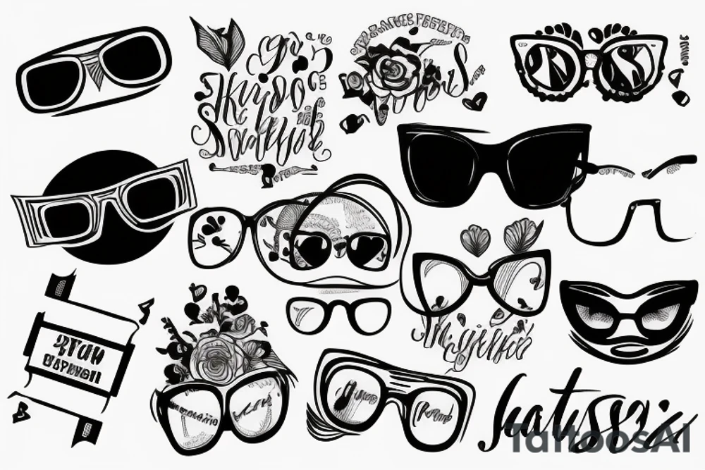 Sunglasses with an hashtag tattoo idea