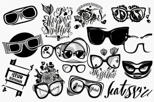 Sunglasses with an hashtag tattoo idea