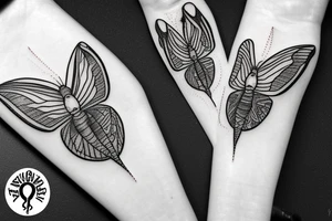 moth merging into leaves tattoo idea