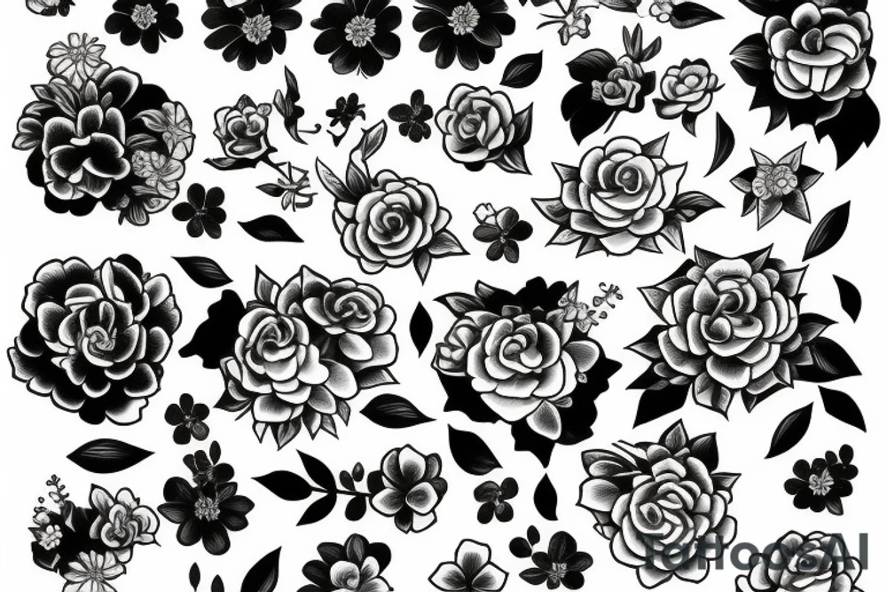 The time when flowers bloom tattoo idea