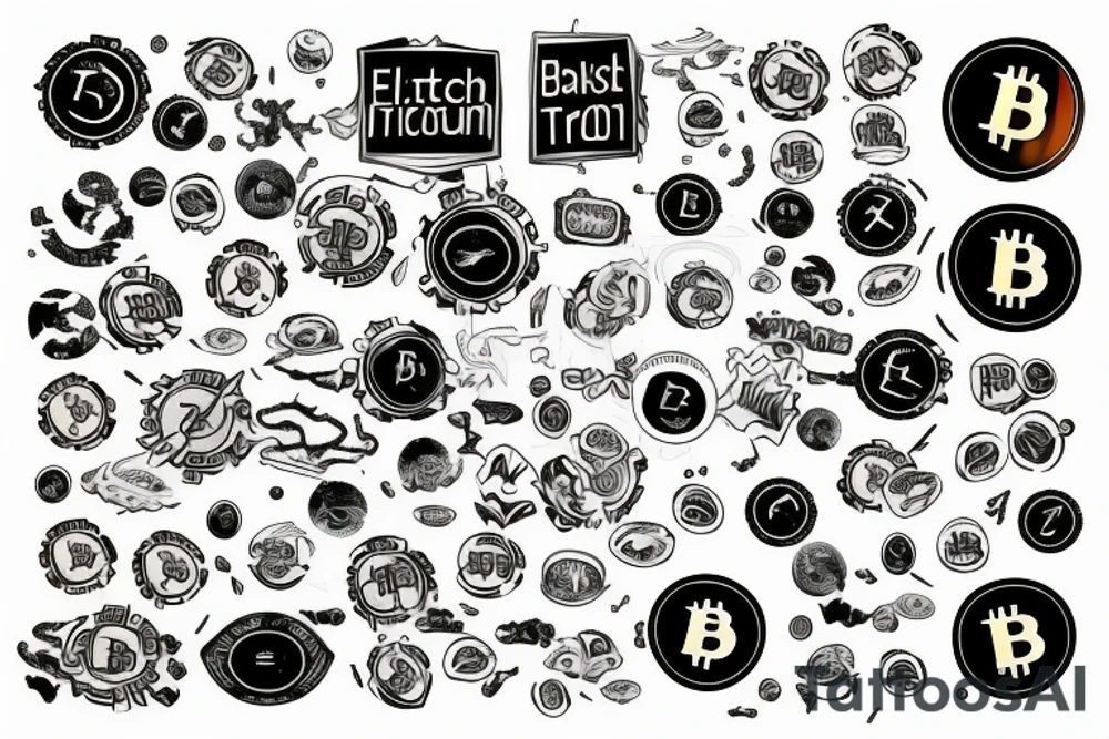 trading stocks or bitcoin, trading charts tattoo idea