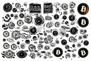 trading stocks or bitcoin, trading charts tattoo idea