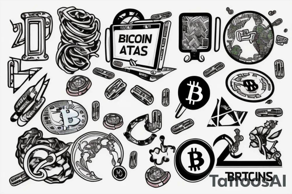 trading stocks or bitcoin, trading charts tattoo idea