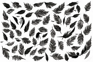 A tree with leaves turning into flying birds tattoo idea