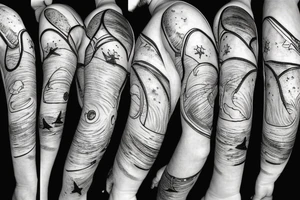 astronaut suttung on half moon fishing stars tattoo idea