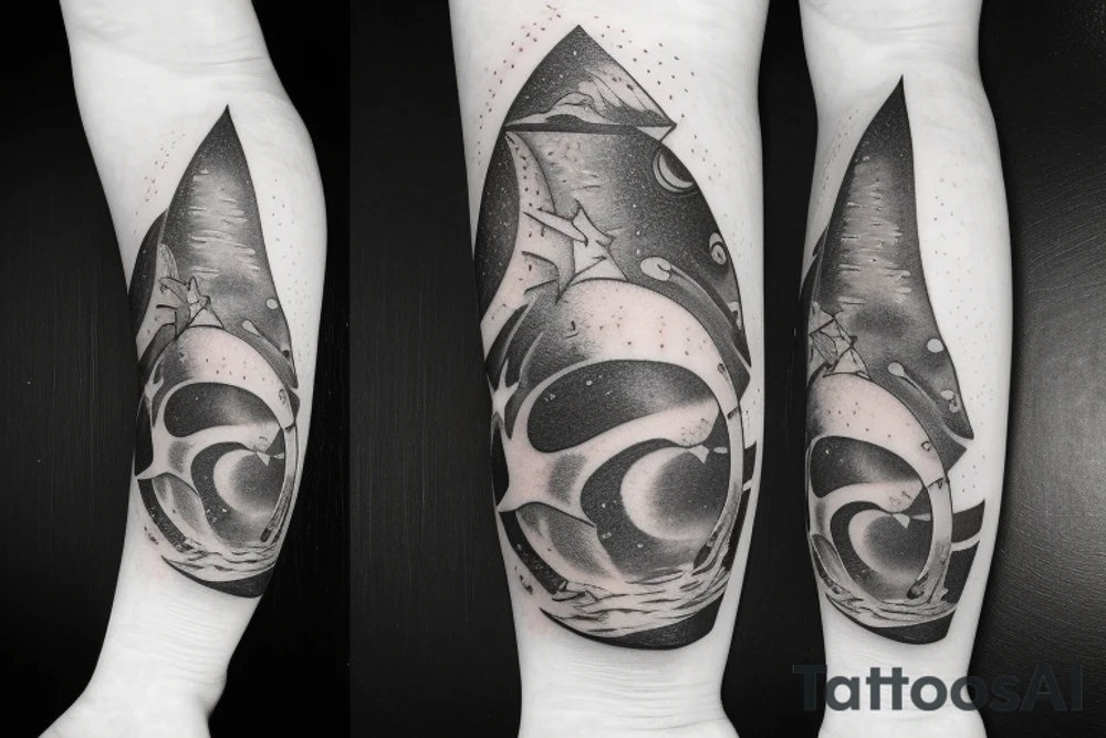 astronaut suttung on half moon fishing stars tattoo idea