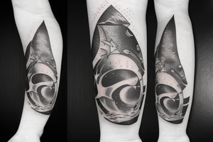 astronaut suttung on half moon fishing stars tattoo idea