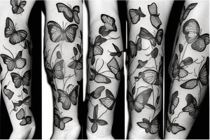 butterflies and flowers tattoo idea