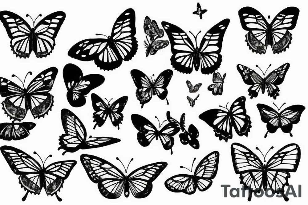 butterflies and flowers tattoo idea