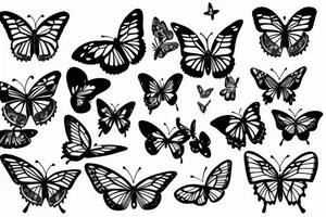 butterflies and flowers tattoo idea