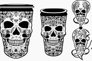 coffe cup with a skull tattoo idea